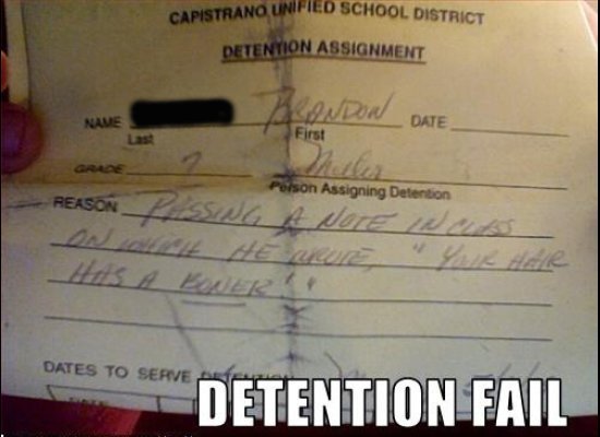 Trophy Detention Slips